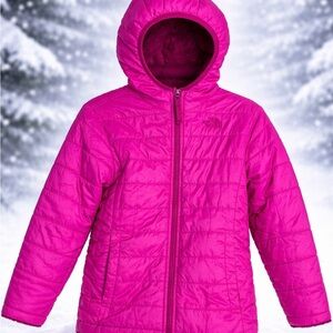 The North Face Reversible Fuschia Mossbud Swirl Puffer Sz 6 Toddler Jacket Coat